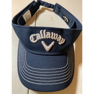 Callaway Golf Visor Navy Blue Adjustable Embroidery Free Shirt let me know size.